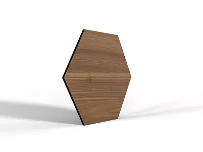 Dekor Panel fornirowany Orzech Amerykański, Heksagon 43 cm: powierzchnia płyty